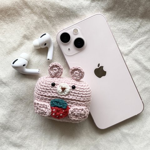 AirPods エアーポッズケース/だっこくま(いちご)