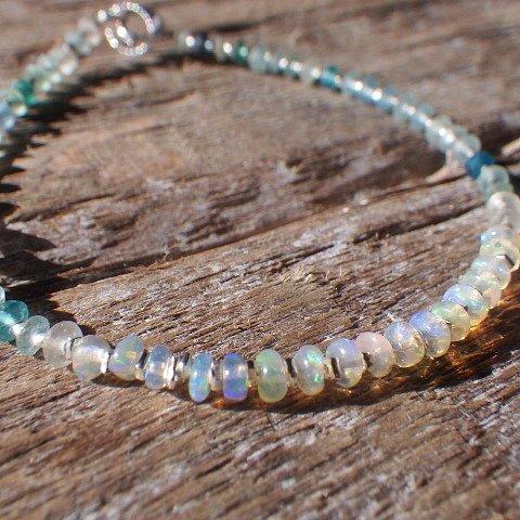 sv925*Opal& Romanglass Ocean Bracelet 　