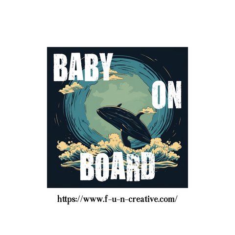 全8色 ステッカー くじら ヴィンテージ BABY ON BOARD