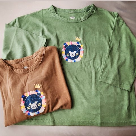 お花のたてがみライオンさん 長袖Tシャツ