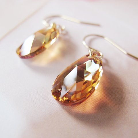 14kgf SWAROVSKI *dobble faced* ピアス(イヤリング) 