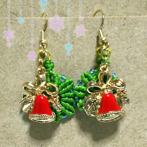 《再販 》Christmas series～ベルピアス【P0081】