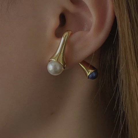 design pierce 01  ⌘ ピアス シルバー ゴールド パール 真珠 3way