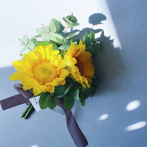 ｎｅｗ【himawari yellow bouquet】ひまわり イエロー ブーケ 夏 サマーブーケ スワッグ