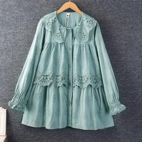 秋服の新しい 刺繍 長袖の上着 ゆったり シャツ