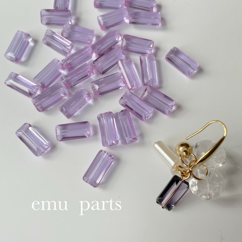 lavender glas beads6p