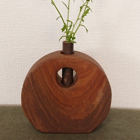 木製 花瓶 一輪挿し 欅(けやき) ハンドメイド