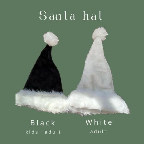 【早割・即納】サンタ帽 ブラック ホワイト クリスマス サンタハット