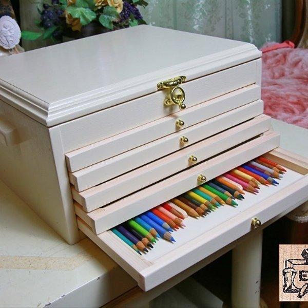 １５０色色鉛筆収納ボックス（木製５段） - エディ工房 《EDDY 
