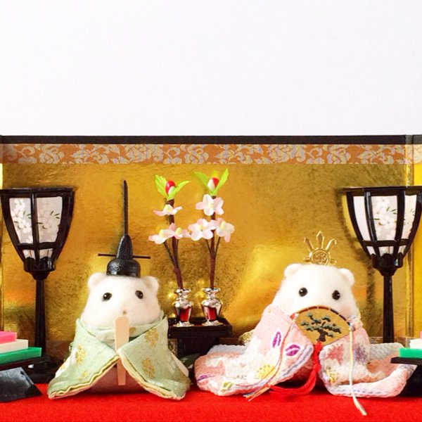 ひな祭りハムスター 羊毛フェルト - hapipupetto(はぴぷぺっと ひな祭りハムスター 羊毛フェルト - hapipupetto(はぴぷぺっと