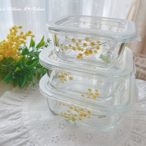 まちゃみんハートと花のデザイン ガラス保存容器 まちゃみんハートと花 まちゃみんハートと花のデザイン ガラス保存容器 まちゃみんハートと花