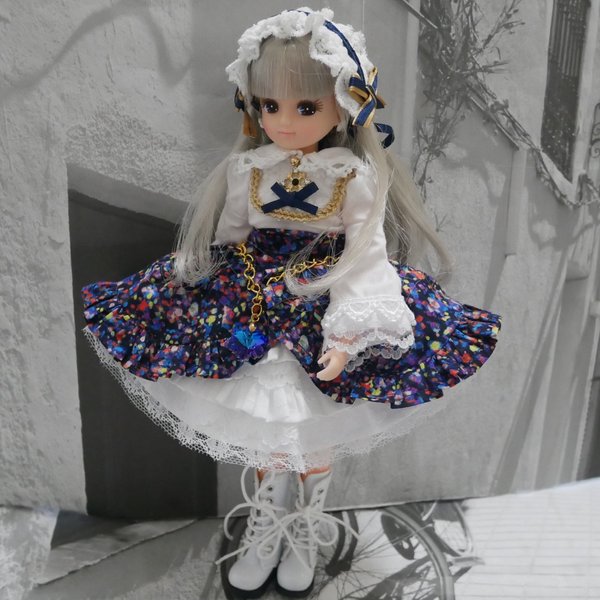 リカちゃん ロリータ服 リカちゃん ドレス 夜空柄 4点セット リカちゃん ロリータ服 リカちゃん ドレス 夜空柄 4点セット