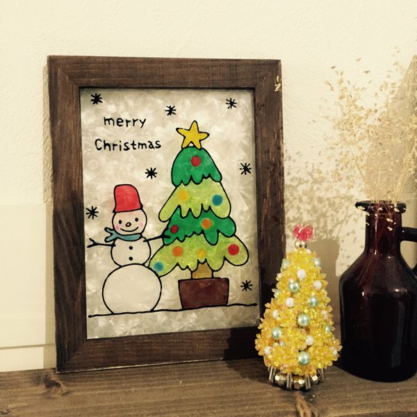 ステンドグラス風♡クリスマスツリー♡ゆきだるま - ♡プチボヌール