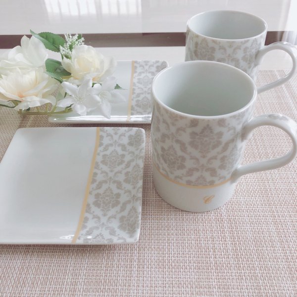 新品/未使用】ポーセラーツ/プレート・お茶碗・マグカップセット 新品/未使用】ポーセラーツ/プレート・お茶碗・マグカップセット