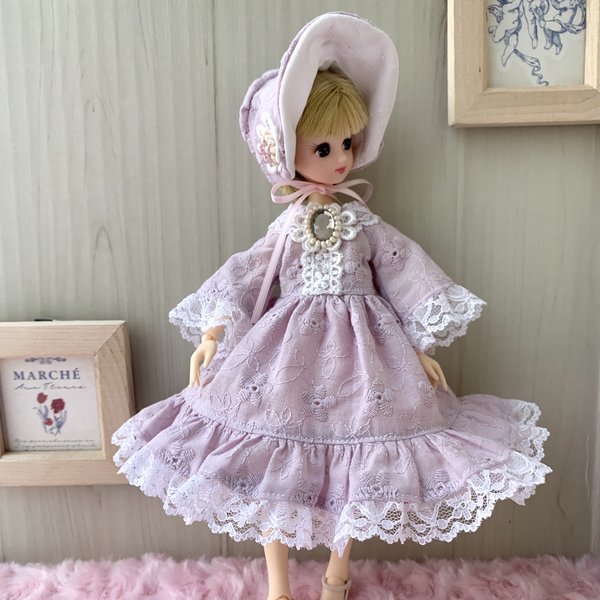 22㎝ドール ビーズ刺繍カメオの姫袖ドレス - BabyRuby | minne 国内
