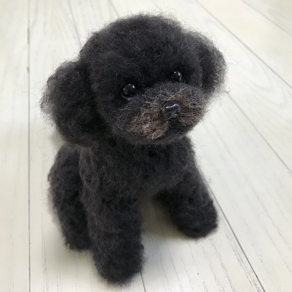 羊毛フェルト 犬 トイプードル【黒】 - TOTOKAKA1'S GALLERY 