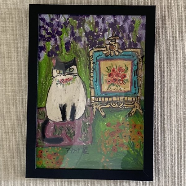 人気ショップ 絵画 。壁掛け絵原画【欧式花園に花輪をつけて休んでいる