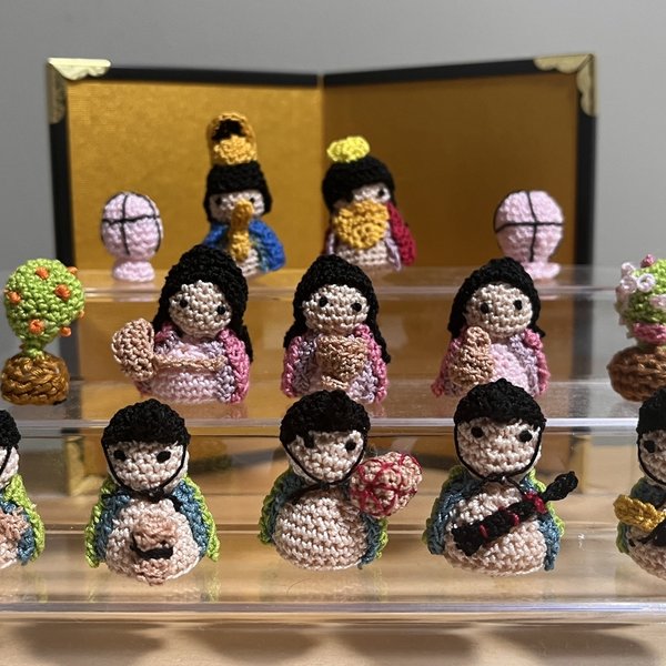 お雛様飾り 手編み 世界にひとつだけの作品です - handmade Ito
