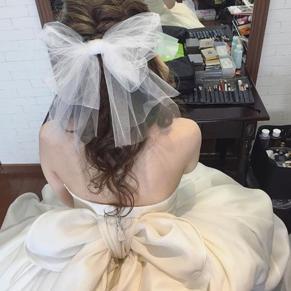 再販】チュールリボン♡ヘッドドレス♡二次会♡披露宴 再販】チュールリボン♡ヘッドドレス♡二次会♡披露宴