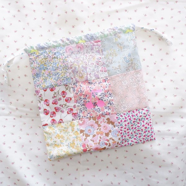 リバティ パッチワーク 巾着 L ポーチ - kilig𖦊handmade | minne