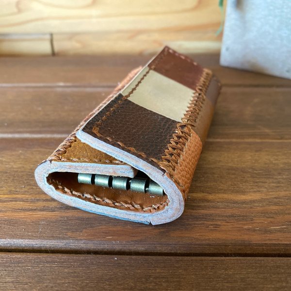 レザーパッチワークキーケース(メタリック系) | viratindustries.com