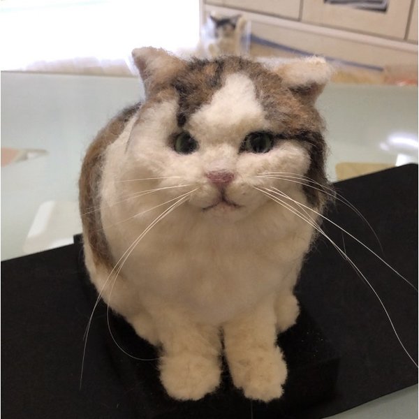 羊毛フェルト。お出かけバッグ付き、子猫。オーダーNo.57