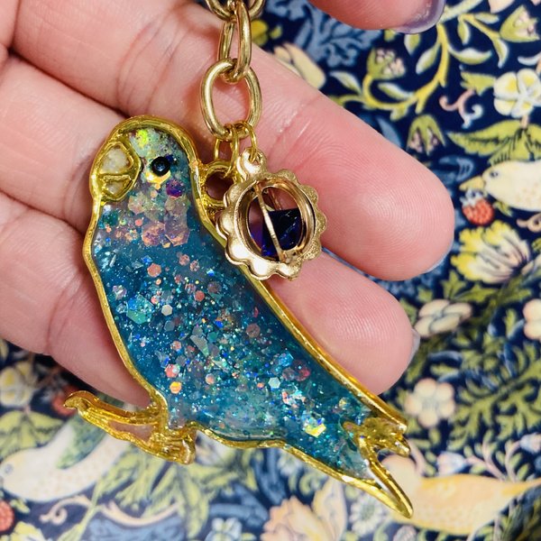 SALE/96%OFF】 31 ハンドメイド レジン ストラップ チャーム インコ レジン ハンドメイド キーホルダーチャーム 花とインコ