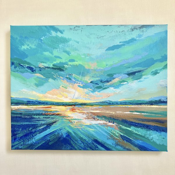 sunrise*絵画 風景画 アクリル画 海 空 テクスチャーアート sunrise*絵画 風景画 アクリル画 海 空 テクスチャーアート