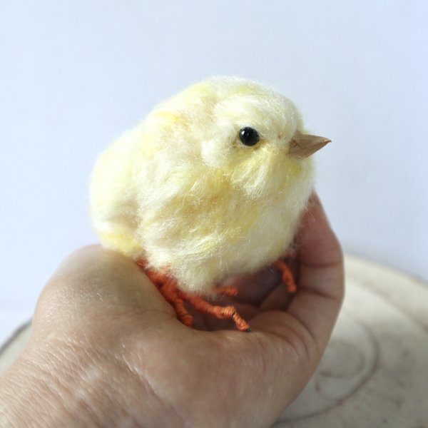 【ヒヨコ】ふわっふわもふもふリアルひよこちゃん/羊毛フェルト ヒヨコ　鳥　小鳥　フェルト　置物　人形　インテリア　インテリア雑貨