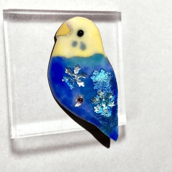 七宝焼 受注販売 セキセイインコ⭐︎ブローチ(又はペンダント