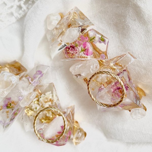 H-2373】押し花 レジン しぶ ヘアクリップ ドライフラワー ヘアピン H-2373】押し花 レジン しぶ ヘアクリップ ドライフラワー ヘアピン