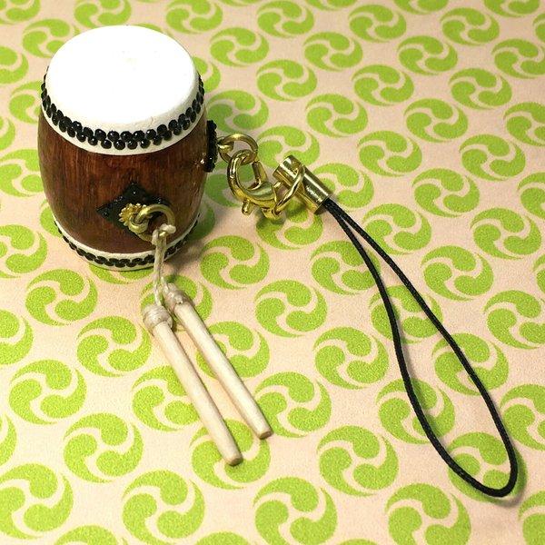 長胴太鼓(宮太鼓)ストラップ 【受注製作】※お名前入り千社札付 【10販
