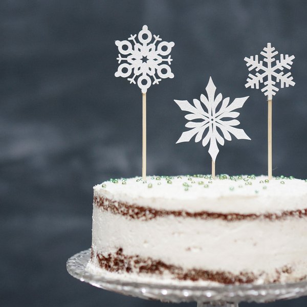 ケーキトッパー 雪の白 バースデー 誕生日 通販