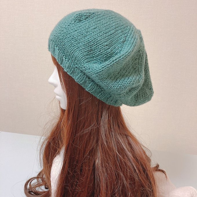 手編み　ニット帽