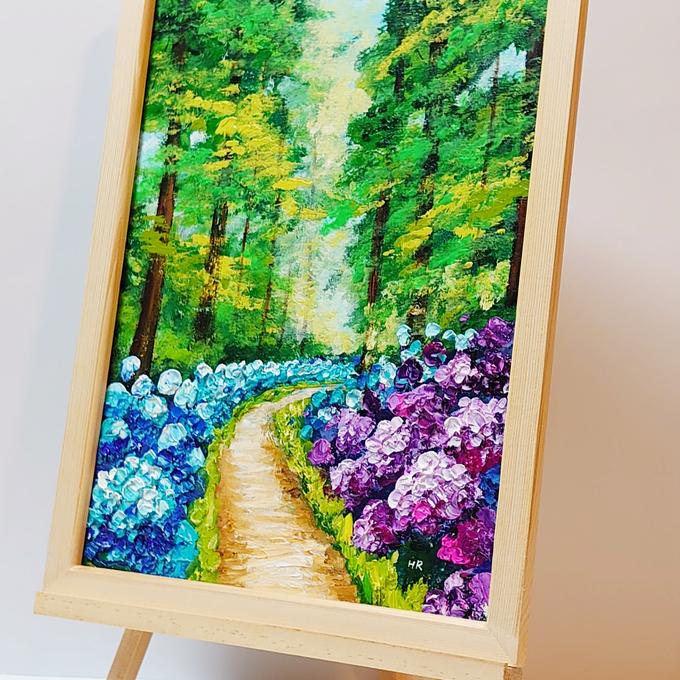油絵 絵画 紫陽花畑の道 - HR | minne 国内最大級の 油絵 絵画 紫陽花畑の道 - HR | minne 国内最大級の