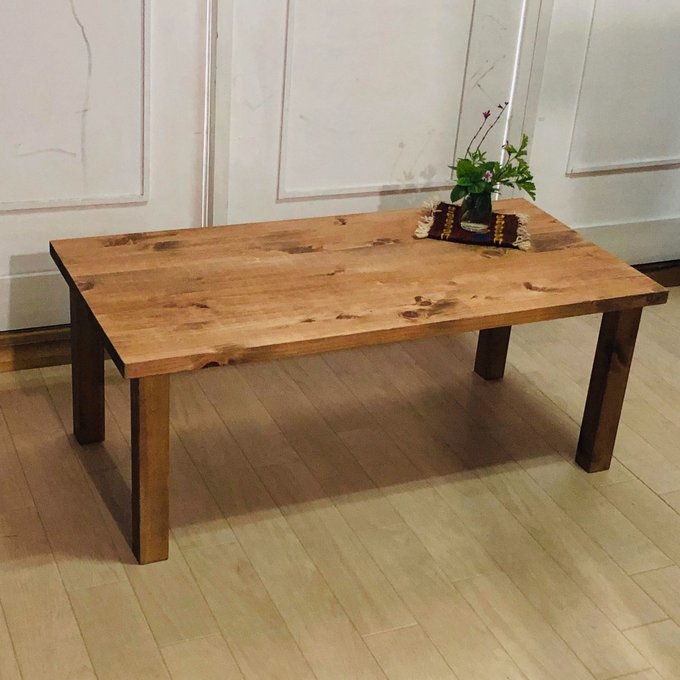 国産ひのき無垢材のローテーブル 90cm×45cm