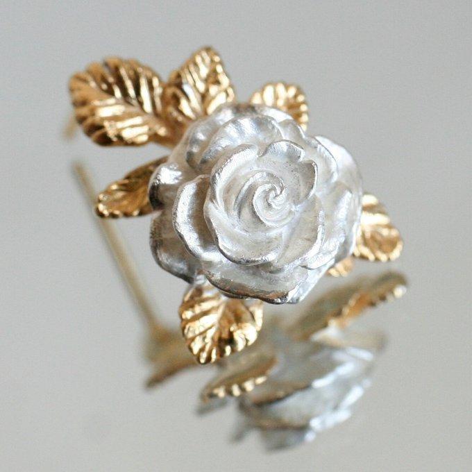 【おまけ付】 魅惑の白薔薇ピアス〜【受注生産】 Gallery OtoginoUta - ピアス
