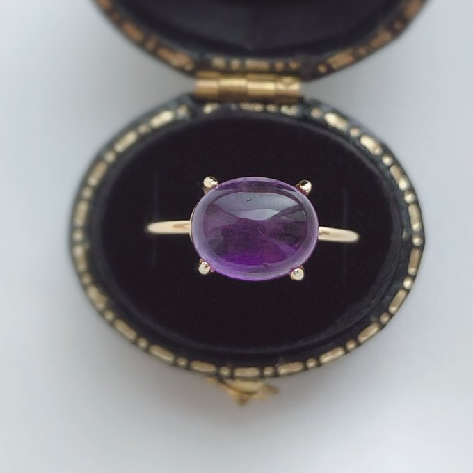 大粒!天然石アメジストリング 指輪 誕生石 紫 - prima handmade 大粒!天然石アメジストリング 指輪 誕生石 紫 - prima handmade