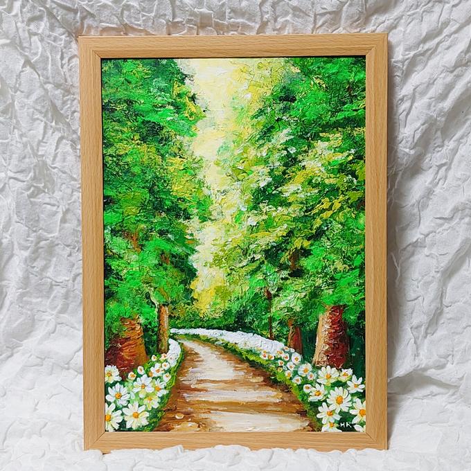油絵 絵画 【油絵 絵画【白い花道】】 - HR | minne 国内最大 油絵 絵画 【油絵 絵画【白い花道】】 - HR | minne 国内最大