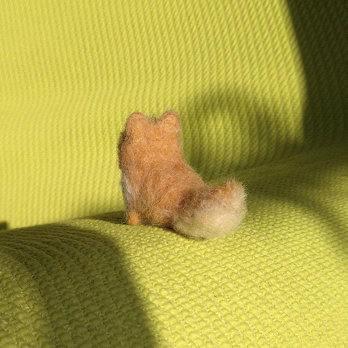ポメラニアン オレンジ こぐまカット 羊毛フェルト - T-POO ポメラニアン オレンジ こぐまカット 羊毛フェルト - T-POO