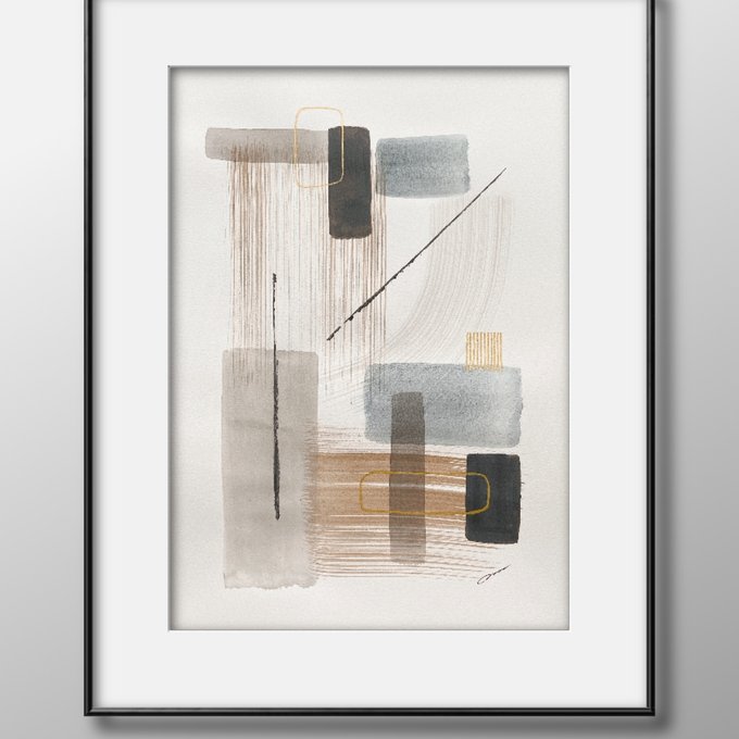 GEOMETRIA 04 - 抽象画 モダンアート 北欧 絵画 おしゃれ グレー GEOMETRIA 04 - 抽象画 モダンアート 北欧 絵画 おしゃれ グレー