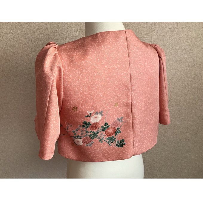 79☆訪問着☆着物リメイク☆ワンピース&ボレロ☆M☆一点物 79☆訪問着☆着物リメイク☆ワンピース&ボレロ☆M☆一点物