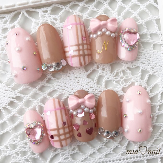 ゆめかわいい チェックが可愛いピンクネイル Mia Nail Minne 国内最大級のハンドメイド 手作り通販サイト ゆめかわいい チェックが可愛いピンクネイル Mia Nail Minne 国内最大級のハンドメイド 手作り通販サイト