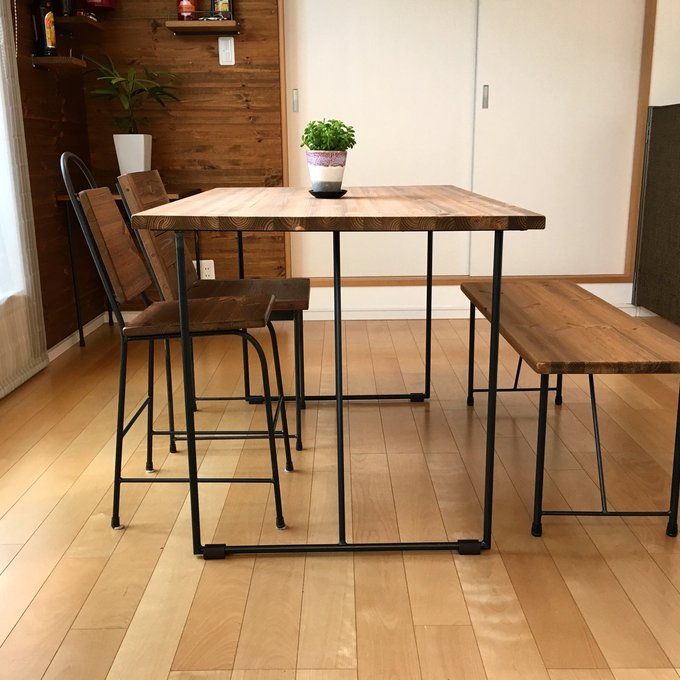 ダイニングテーブル W120×D80 オーダー可 アイアン - STEELS'S ダイニングテーブル W120×D80 オーダー可 アイアン - STEELS'S