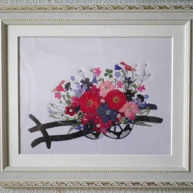 御所車「押し花絵額作品」 - MASANAO'S GALLERY | minne 国内 御所車「押し花絵額作品」 - MASANAO'S GALLERY | minne 国内