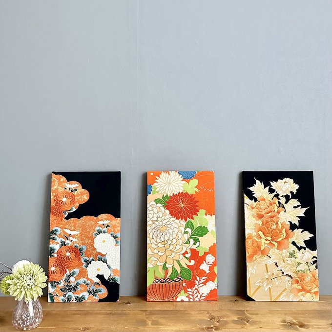 50×27センチ 大きな着物のファブリックパネル ハレの日の輝き(3 50×27センチ 大きな着物のファブリックパネル ハレの日の輝き(3