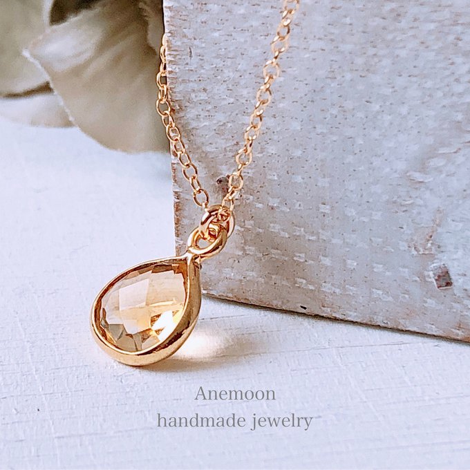 シトリンマロン14kgfネックレス 11月誕生石 約9×9mm anemoon handmade jewelry minne  国内最大級のハンドメイド・手作り通販サイト