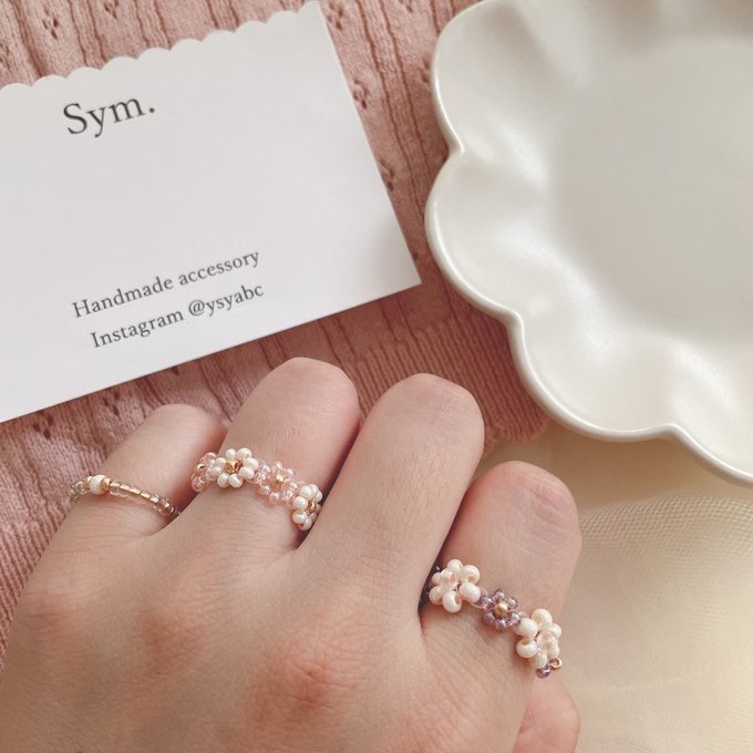No.109*ビーズリング - Sym.accessory❤︎ | minne 国内最大級 No.109*ビーズリング - Sym.accessory❤︎ | minne 国内最大級