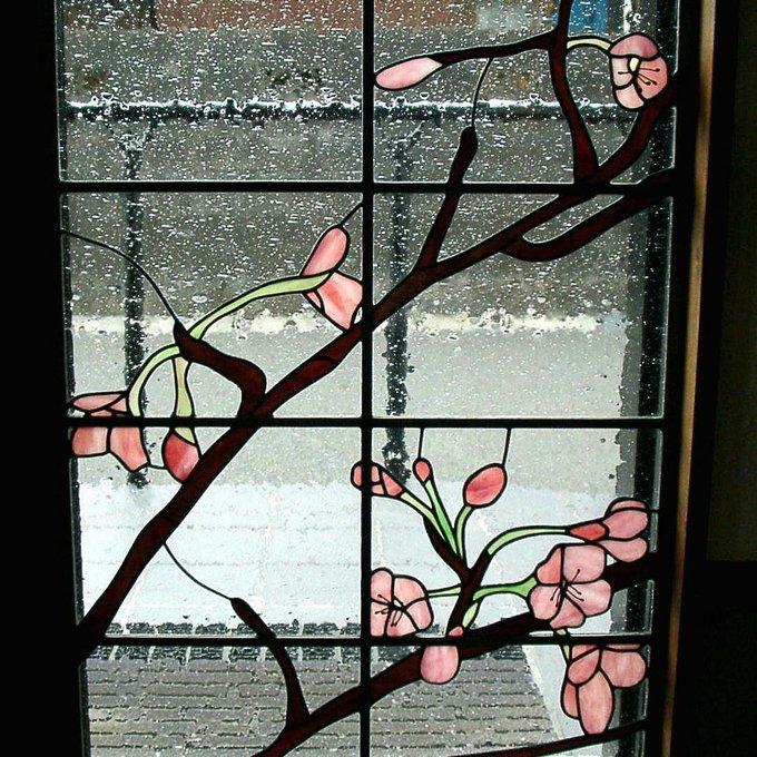 送料無料 ステンドグラス 桜 大型 パネル 2枚セット 建築 窓 送料無料 ステンドグラス 桜 大型 パネル 2枚セット 建築 窓