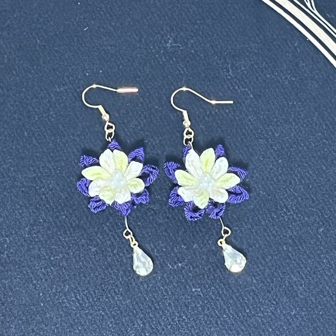 ツマミ細工 ピアス ハンドメイド